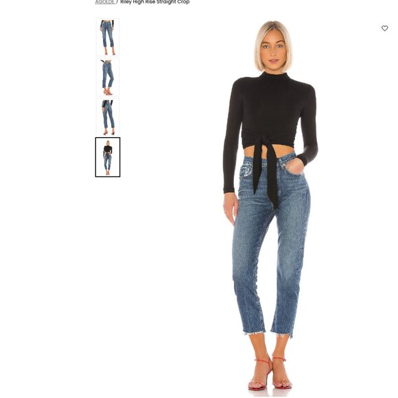 Agolde Riley High Rise Straight Crop Size 28 - Picture 2 of 4